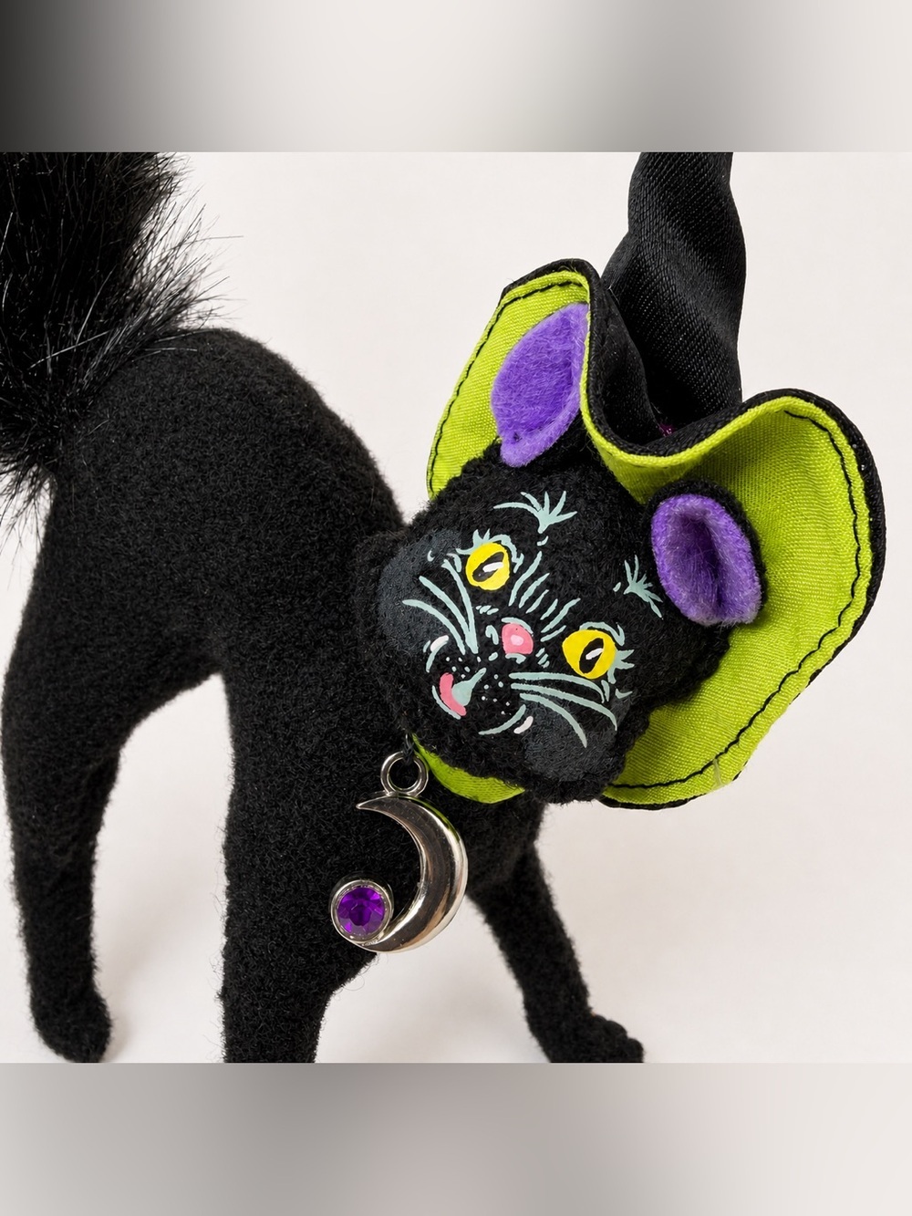 Annalee Black Cat Pair Halloween Decor Bendable Vintage Dolls - Picture 4 of 12